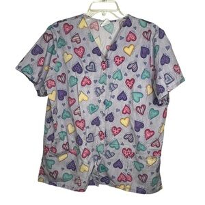 Simply Basic Hearts Scrub Shirt